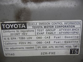 2010 Toyota Prius Silver 1.8L AT #Z23545